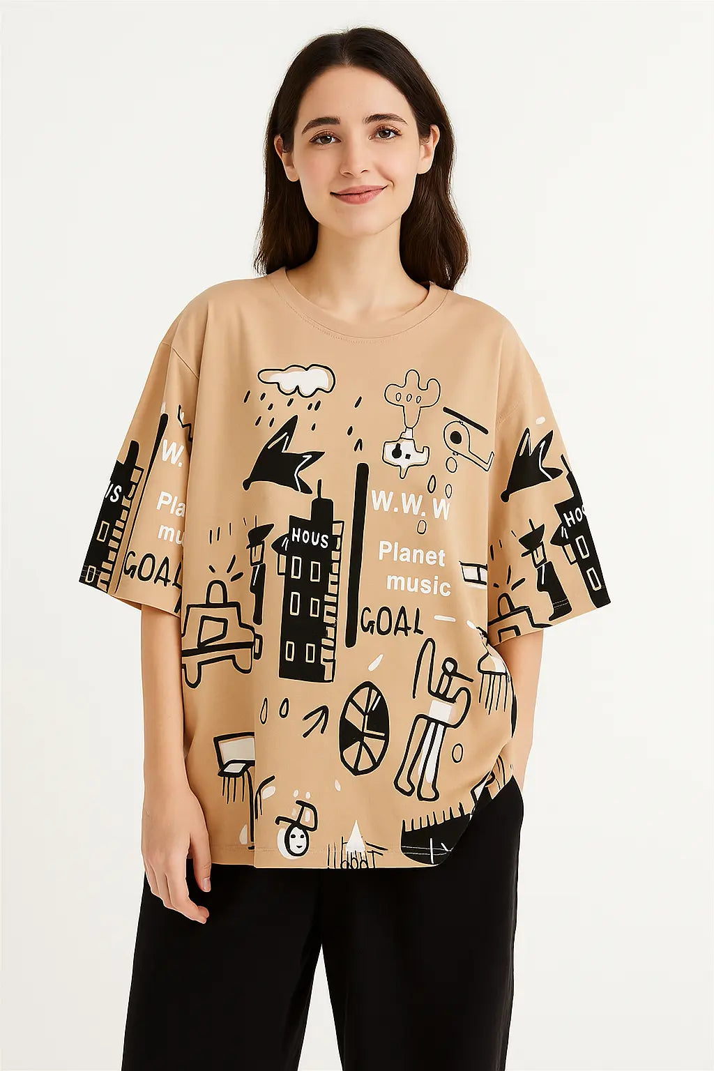 Creamy Funky Planet Night Suit VELMO