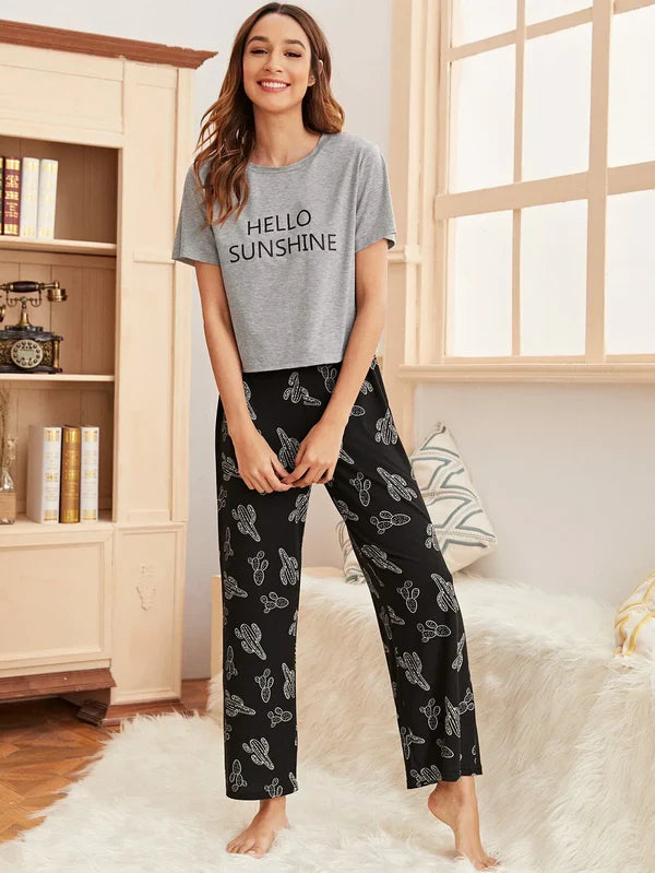 Hello Sunshine Printed Night Suit VELMO