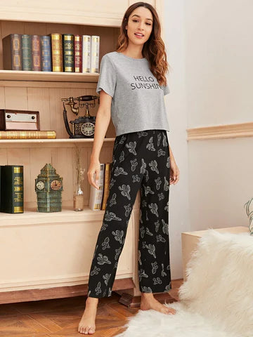 Hello Sunshine Printed Night Suit VELMO