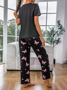 Butterfly heart Printed Night Suit VELMO