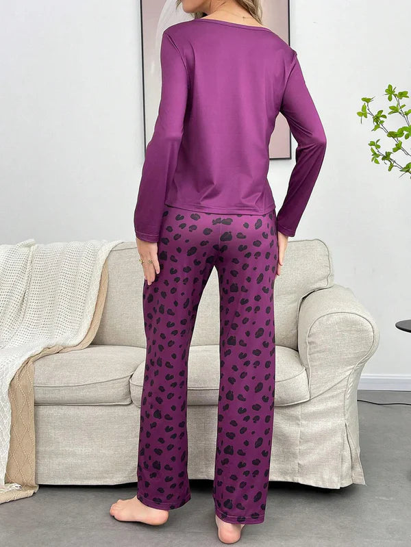 Purple Leopard Skin Night Suit VELMO