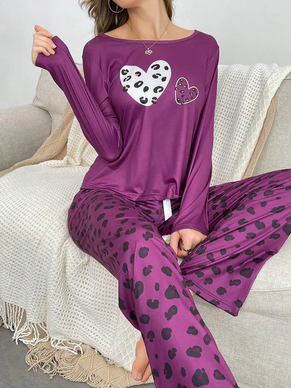 Purple Leopard Skin Night Suit VELMO