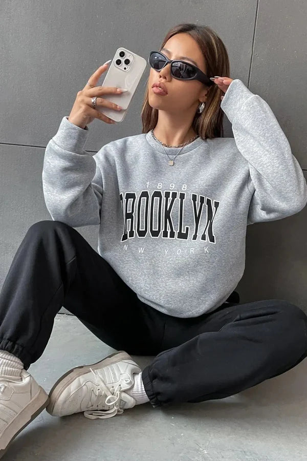 Grey BROOKLYN Printed 2 Pieces Co-Ord Sets For Women