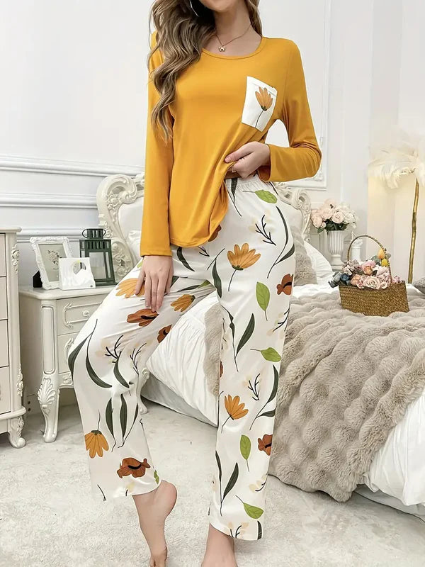 Yellow Flower Pocket Night Suit VELMO