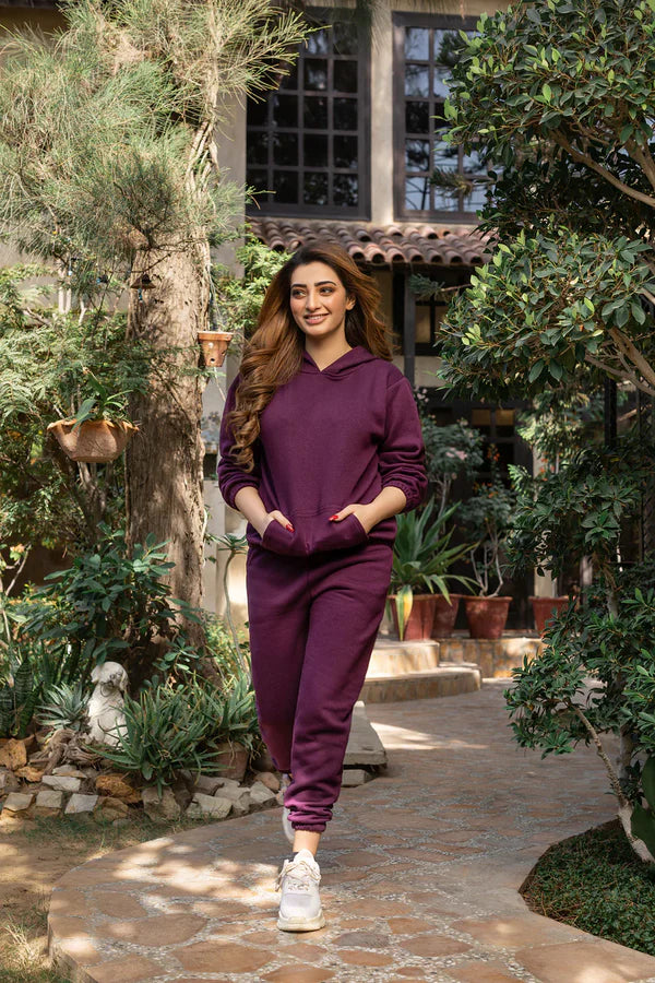 Purple Tracksuit With Warm Hoodie & Pant