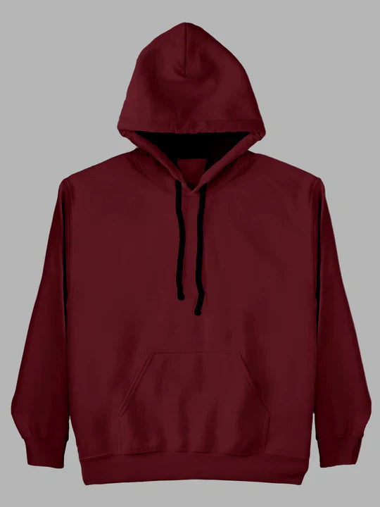 Maroon Plain Hoodie VELMO