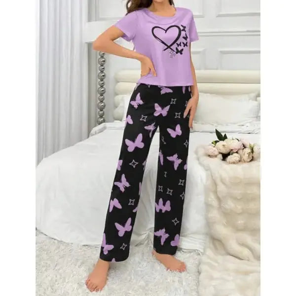 Purple heart & Butterfly Night Suit VELMO