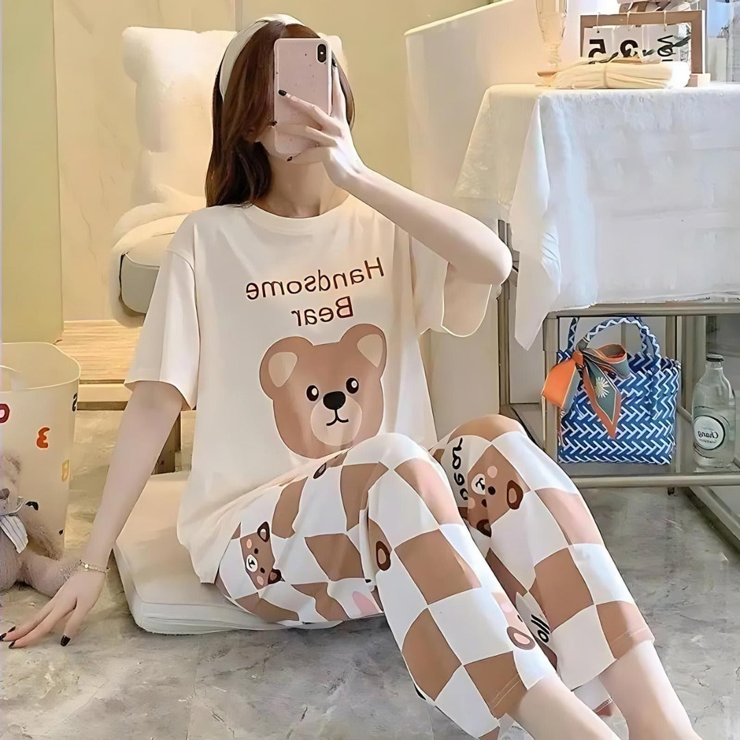 Handsome Bear Printed Night Suit VELMO