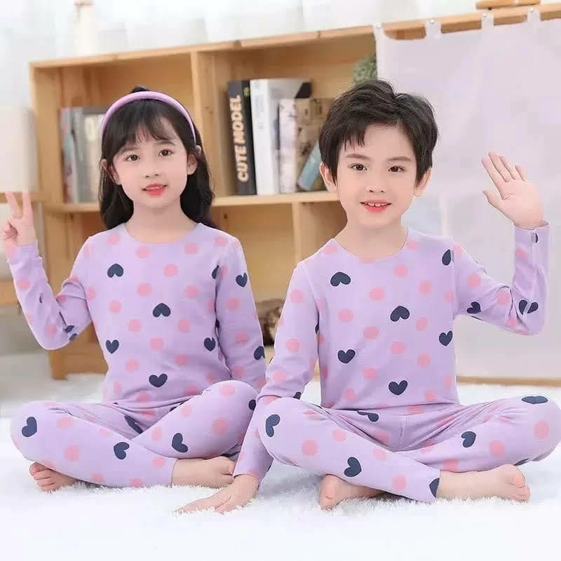 Purple Multi Heart Printed Kids Wear VELMO