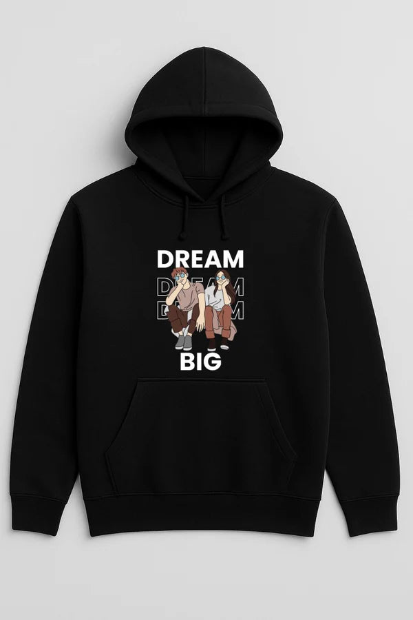 Black Dream Big Printed Hoodie