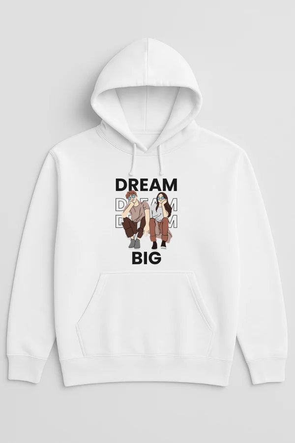 White Dream Big Printed Hoodie