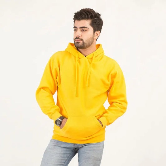 Yellow Basic Kangaroo Hoodie