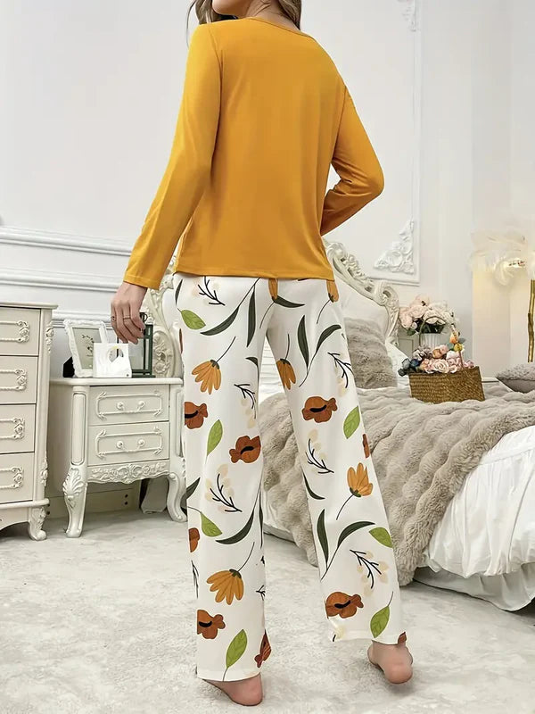 Yellow Flower Pocket Night Suit VELMO