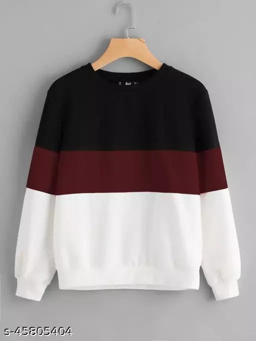 Black Maroon & White Block SweetShirt VELMO