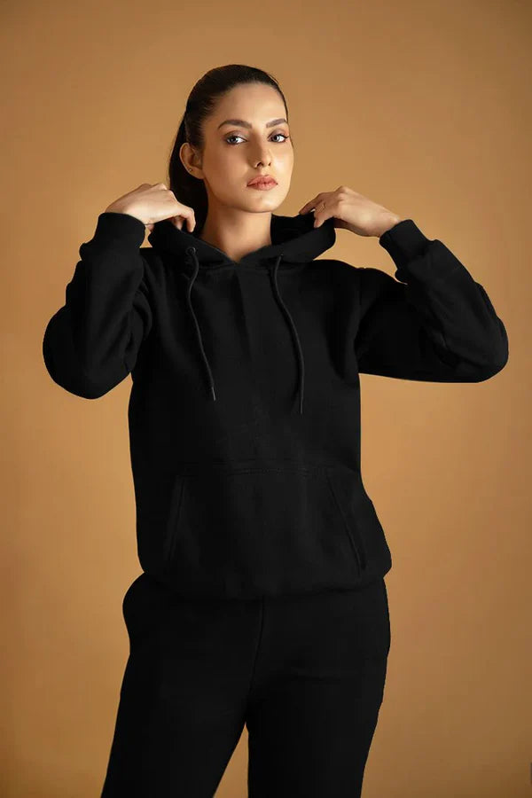 Black Tracksuit With Warm Hoodie & Pant