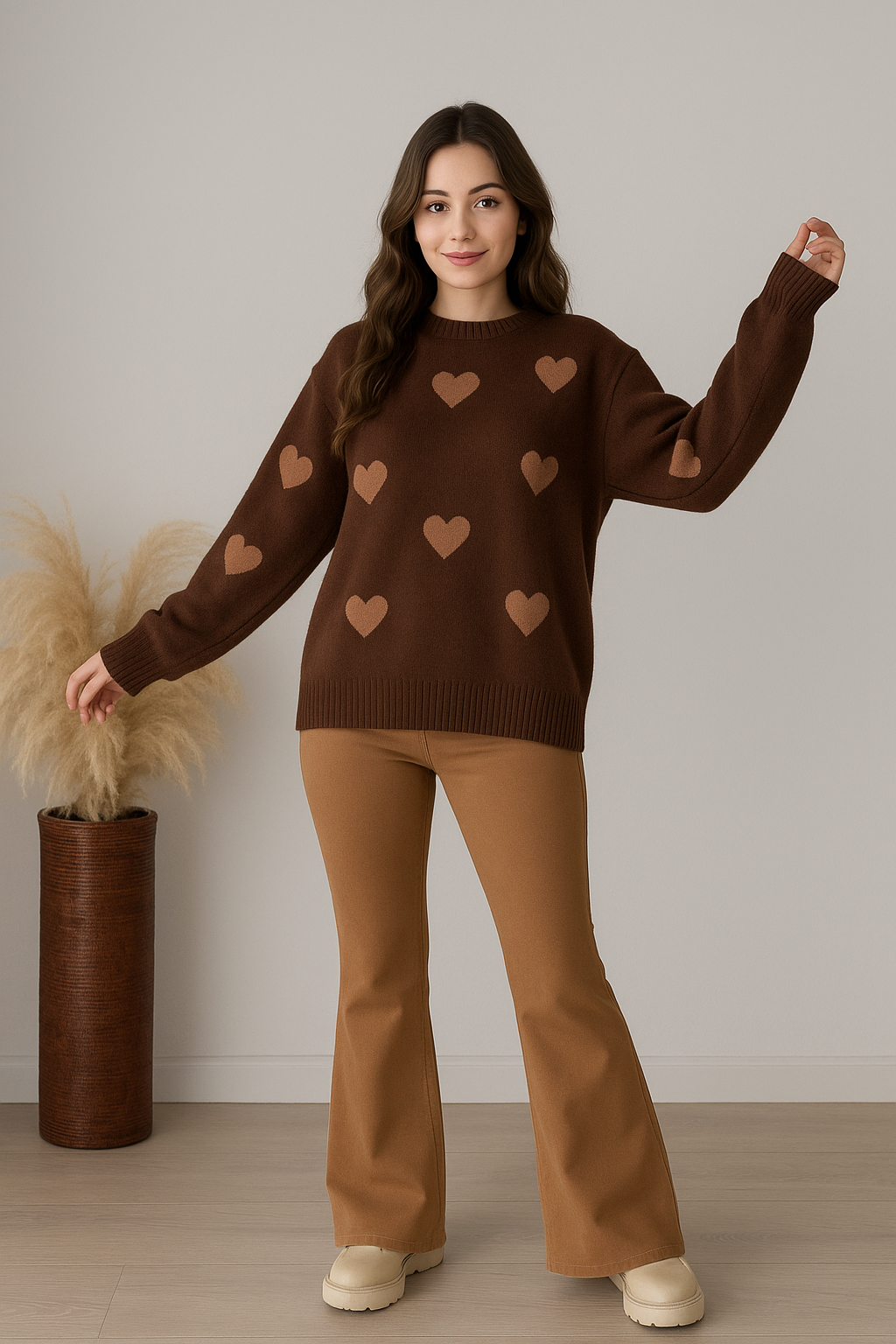 Chocolate Heart Printed 2 PC Co-Ord Set