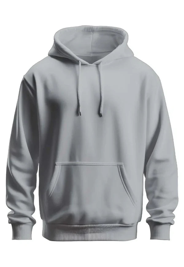 Steel Grey Plain Hoodie VELMO